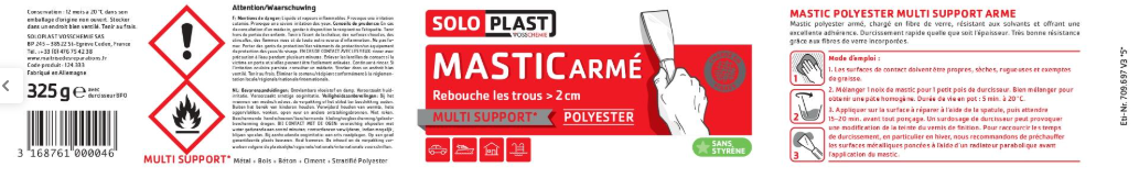 Mastic Armé SOLOPLAST marron 325 g