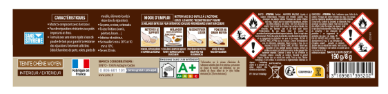 Mastic bois Sintobois charges lourdes SINTO chêne moyen 200 g