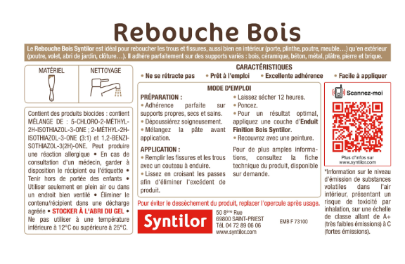 Rebouche bois SYNTILOR, 1 kg