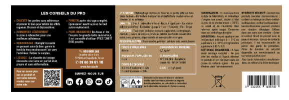 Enduit de rebouchage et lissage en pâte bois PRESTONETT 1 kg