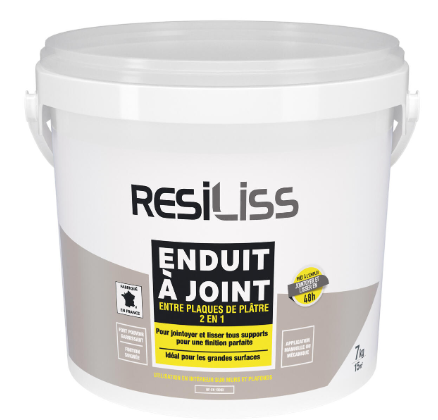 Enduit à joint 2 en 1 Prêt à l'emploi Jointer/Lisser RESILISS, pate RESI 7 kg