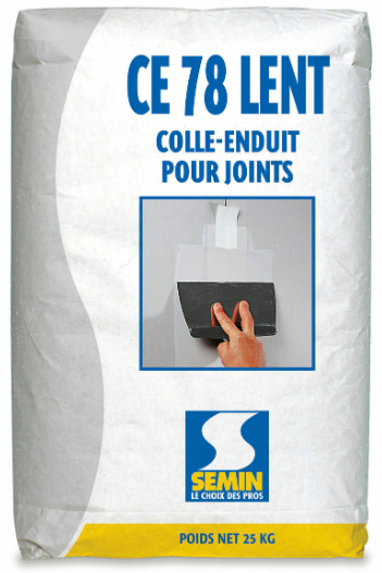 Enduit pour joint de plaque de plâtre Ce 78 lent SEMIN, 25 kg