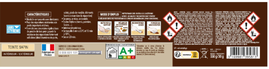 Mastic Sintobois charges lourdes SINTO sapin 550 g