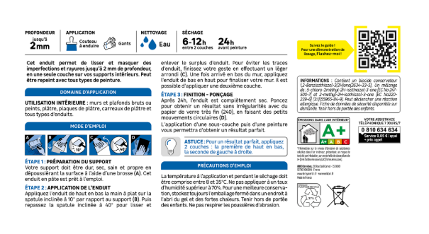 Enduit de lissage en pâte AXTON blanc 15 kg