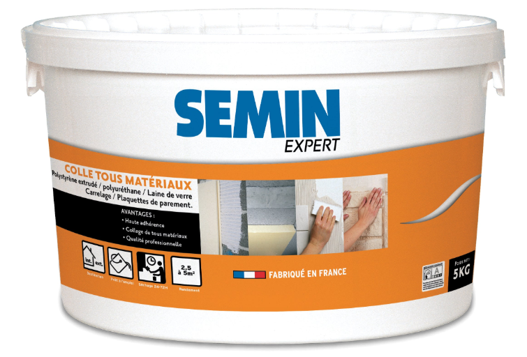Colle pâte pour matériaux isolants SEMIN EXPERT blanc, 5 kg