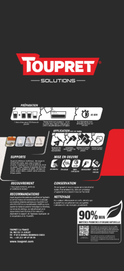 Enduit de rebouchage en poudre Haute performance TOUPRET blanc 5 kg