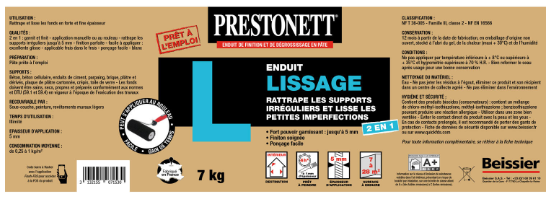 Enduit de lissage au rouleau en pâte PRESTONETT 7 kg