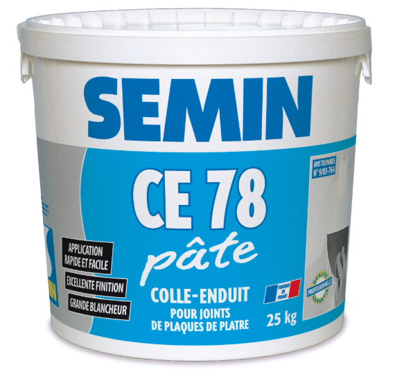 Enduit joint plaque plâtre CE78 SEMIN, pâte 25kg