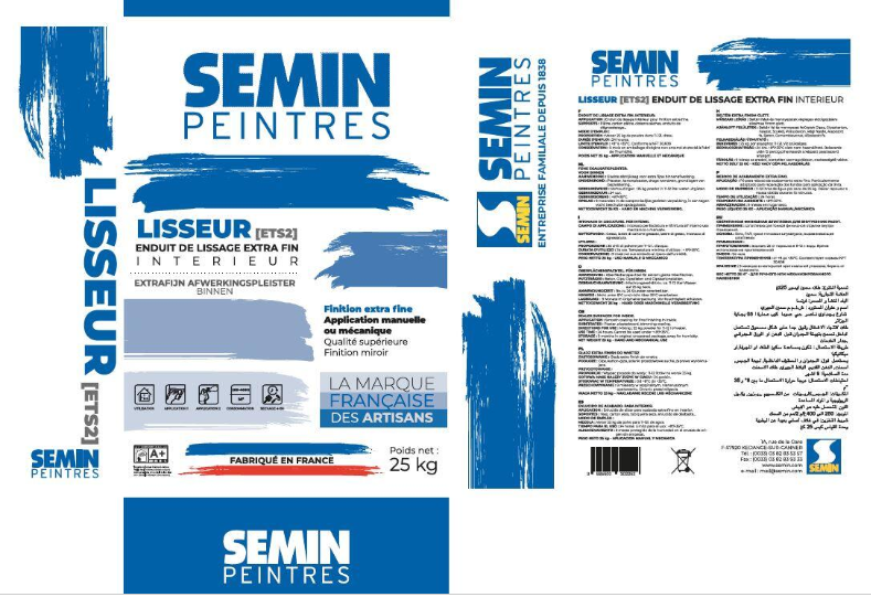Enduit de lissage extrafin SEMIN, 25 kg