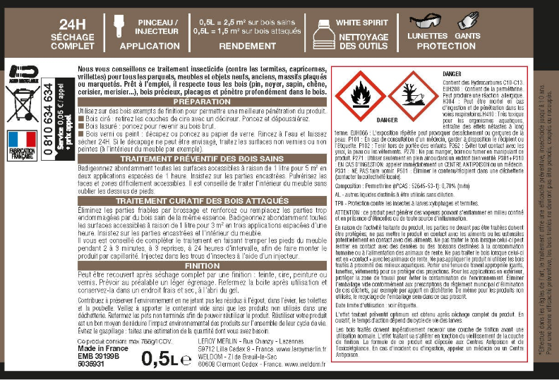 Traitement du bois meuble, parquet et boiserie AXTON 0.5 l