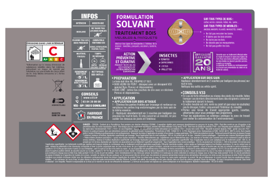 Traitement du bois meuble, parquet et boiserie V33 0.4 l