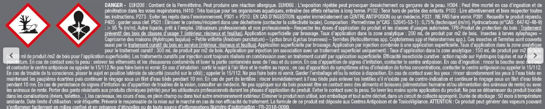 Traitement du bois meuble, parquet et boiserie V33 1 l