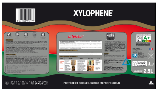Traitement du bois meuble, parquet et boiserie XYLOPHENE 2.5 l