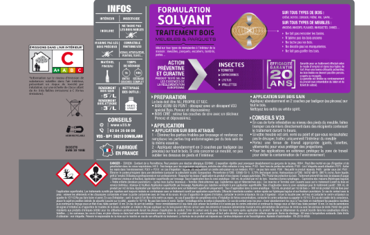 Traitement du bois meuble, parquet et boiserie V33 5 l