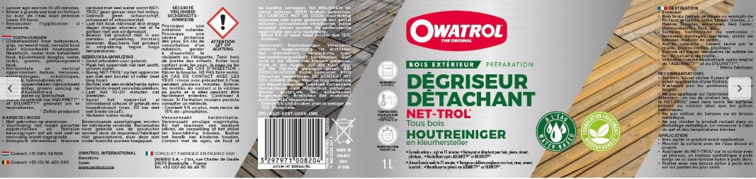 Dégriseur OWATROL Pour bois net trol 5 l, incolore