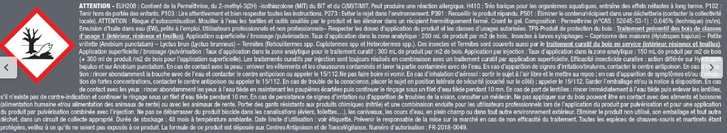 Traitement du bois poutre et charpente V33 20 l