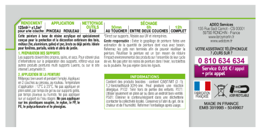 Peinture extérieure bois, fer, plastique LUXENS trench 3 satiné 125ml