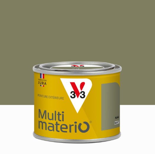 Peinture extérieure bois, fer, plastique V33 kaki mat 125ml