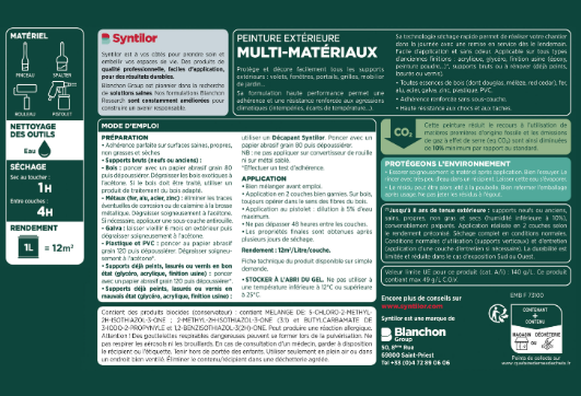Peinture extérieure bois, aluminium, pvc . SYNTILOR gris vert satiné 125ml