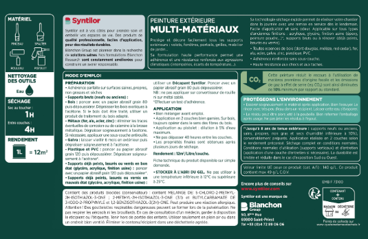 Peinture extérieure bois, aluminium, pvc . SYNTILOR terre cuite satiné 125ml