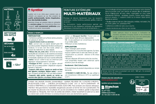 Peinture extérieure bois, aluminium, pvc . SYNTILOR marine satiné 125ml
