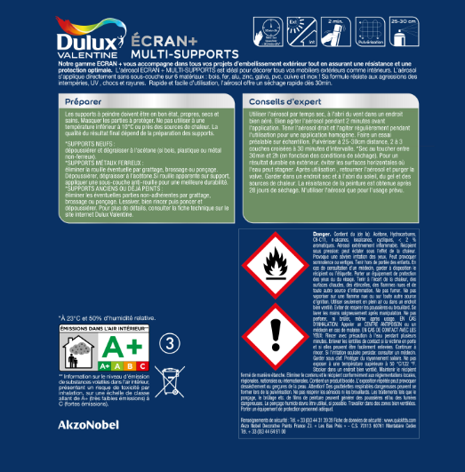 Peinture extérieure bois, fer, Ecran + DULUX VALENTINE origan satiné 0.4l