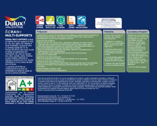 Peinture extérieure bois, fer, pvc Ecran+ DULUX VALENTINE brun Norm. satin 0.25l