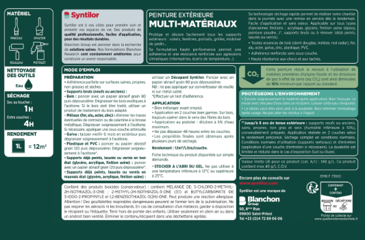 Peinture extérieure bois, aluminium, pvc . SYNTILOR châtaignier satiné 0.5l