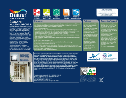 Peinture extérieure bois, fer, pvc Ecran+ DULUX VALENTINE mer du sud satiné 0.5l