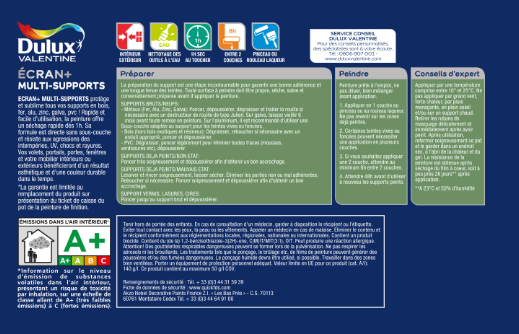 Peinture extérieure bois, fer Ecran+ DULUX VALENTINE ciel d'orage satiné 0.5l