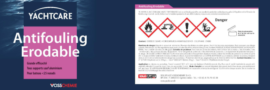 Peinture Antifouling erodable Yachtcare bleu ciel 750 ml