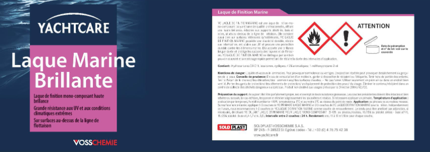 Laque marine pour bateau Yachtcare, noir, brillant 750ml