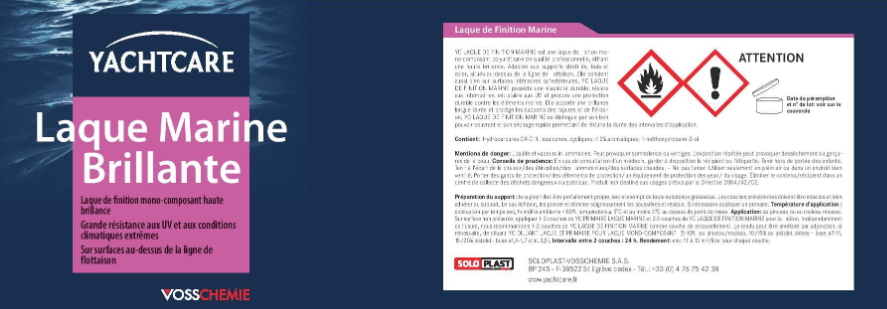 Laque marine pour bateau Yachtcare, gris foncé, brillant 750ml