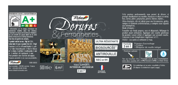 Peinture Dorure, satiné RICHARD, argent 0.5 L
