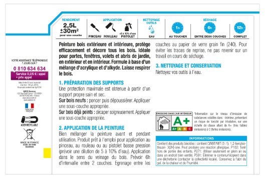 Peinture extérieure bois, Protection 4 ans LUXENS marron satiné 2.5l