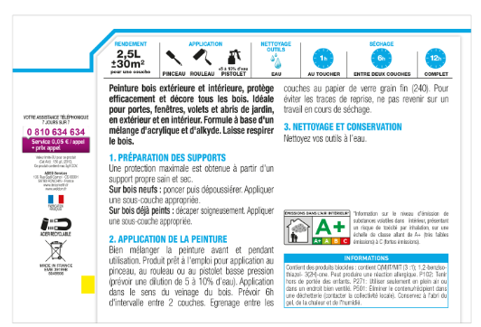 Peinture extérieure bois, Protection 4 ans LUXENS vert sapin satiné 2.5l