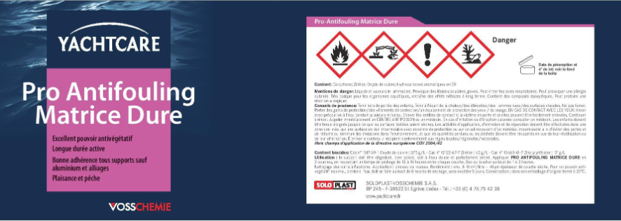 Peinture Pro antifouling matrice dure YACHTCARE blanc 750ml