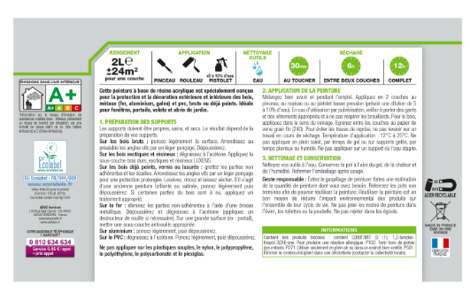 Peinture extérieure bois, fer, plastique LUXENS blanc perlé satiné 2l