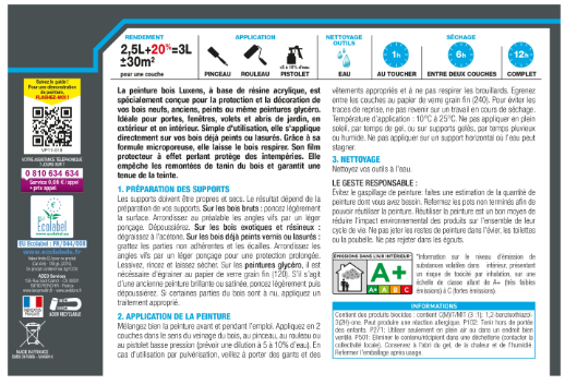 Peinture extérieure bois Conditions extrêmes LUXENS anthracite satiné 2.5L+20%