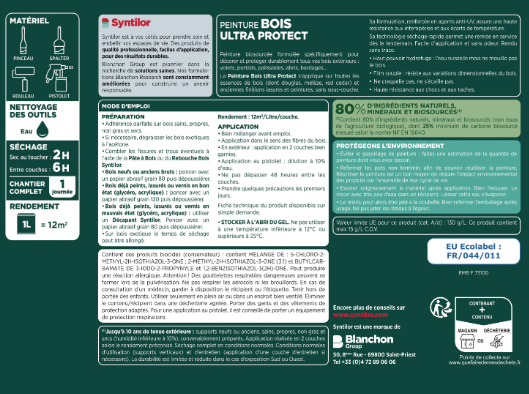 Peinture extérieure bois Ultra protect SYNTILOR vert basque satiné 2.5l