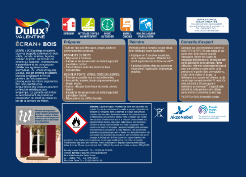 Peinture extérieure bois Ecran + DULUX VALENTINE gris anthracite satiné 2l