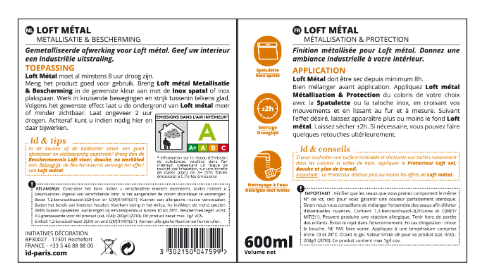 Peinture à effet, Loft metal ID, acier, métallisé, 0.6 l