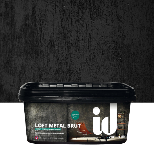 Peinture à effet, Loft Metal Brut ID, noir, structuré, 4 kg