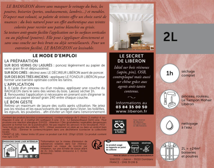 Badigeon LIBÉRON bois brut mat 2l