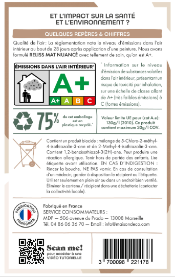 Vernis Reliss mat nuancé, MAISON DECO, vernis incolore satiné, 1L