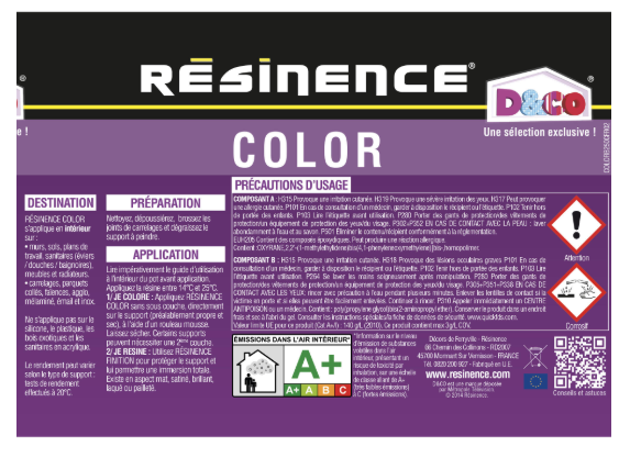 Résine colorée évier color RESINENCE, gris perle satiné, 0.5L