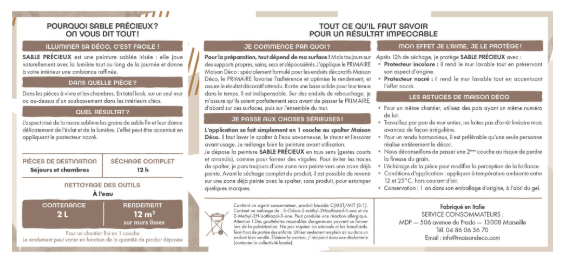 Peinture à effet, Sable précieux MAISON DECO, perle, mat, 2 l