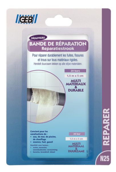 Anti-leak strip for sealing, assembling all materials without dismantling L. 1.5 m x W. 5 cm