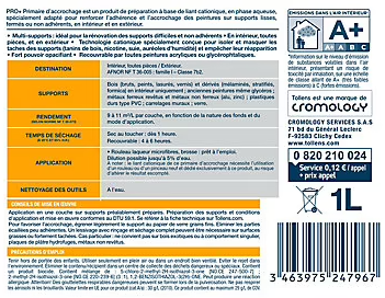 Peinture primaire d'accrochage Tollens pro+ 1L