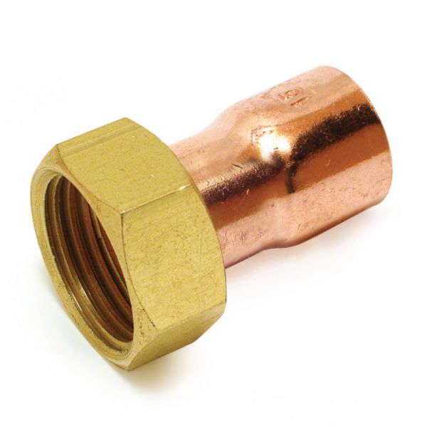 Brass fitting for soldering 2 straight pieces copper socket Ø 14 mm 3/8 bag of 2 pieces 